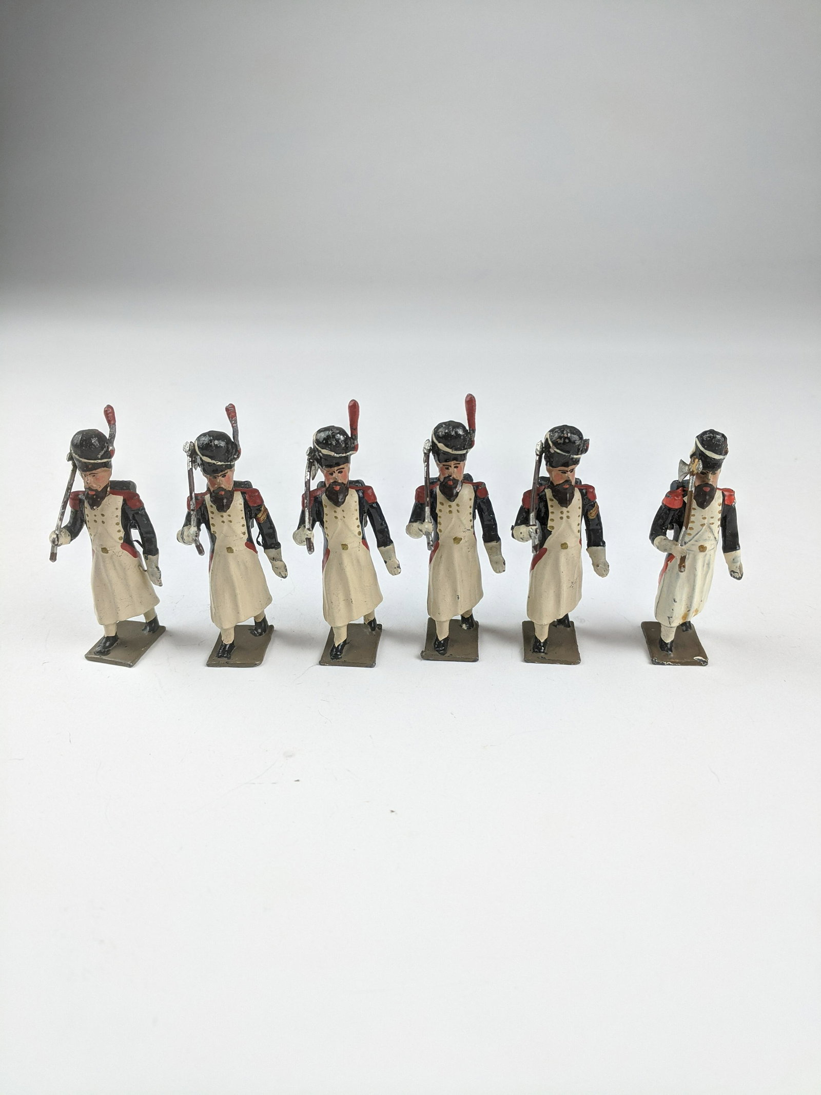 Mignot Napoleonic Sappers: 6 Pieces Condition Very Good (2 Plumes Broken) No Box