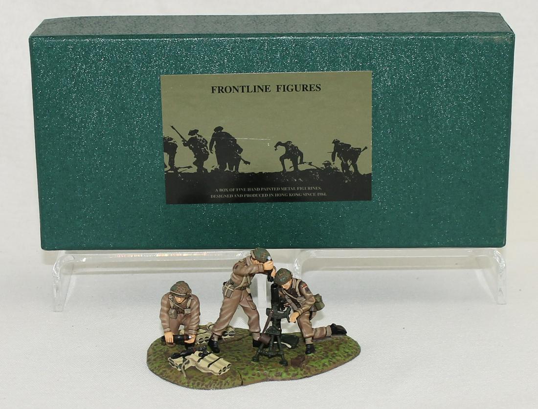Frontline Set British 3 Inch Mortar Team: World War II. British 3 Inch Mortar Team Diorama. Set #WBIS.02. 3 Pieces. Condition Near Mint. Box Very Good.
