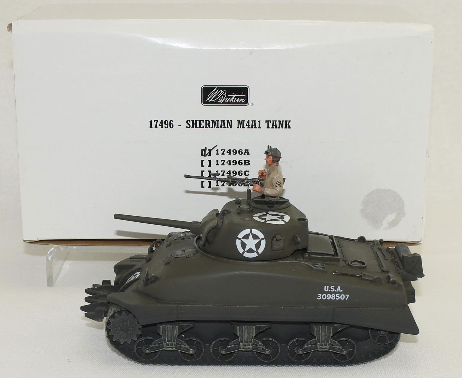 Britains Set US Sherman Tank with Commander (1 of 1)