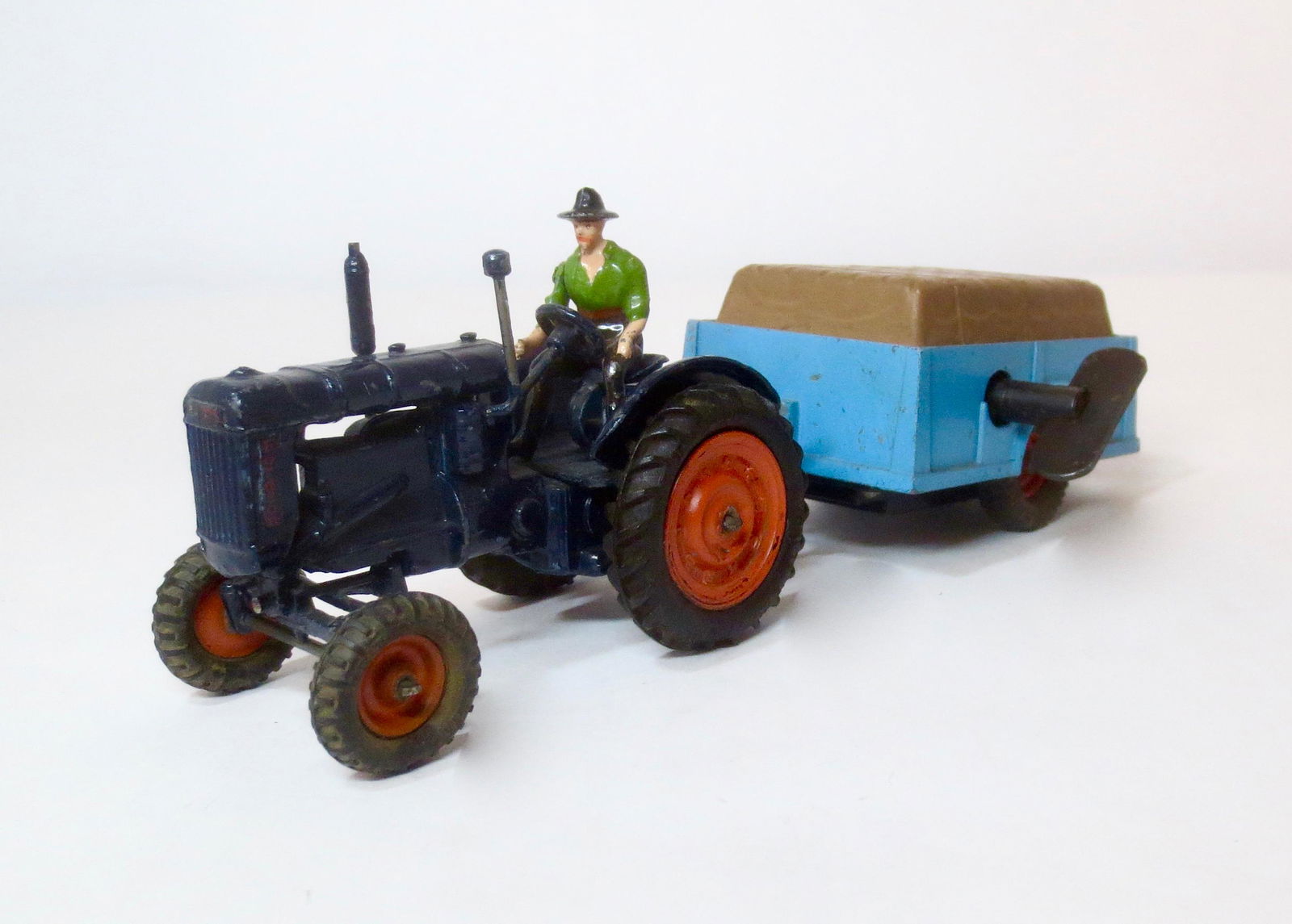 Britains Farm Tractor and Clockwork Trailer (1 of 1)