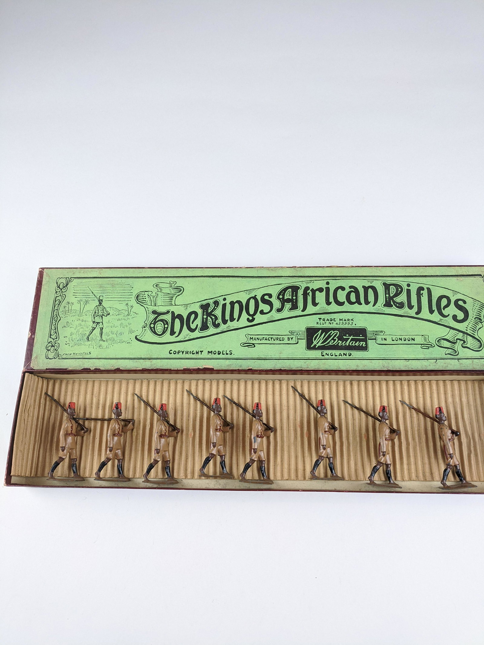 Britains #225 Kings African Rifles Prewar: 8 Pieces Condition Very Good Box Very Good