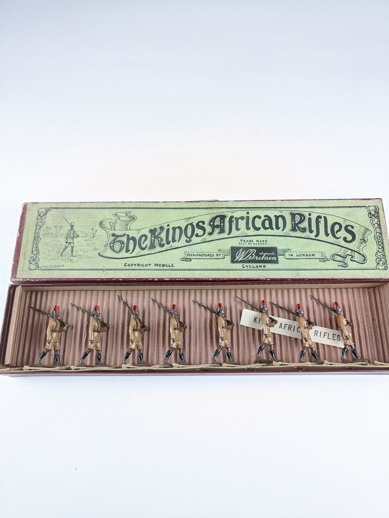 Britains #225 Kings African Rifles Prewar: 8 Pieces Condition Excellent Box Good