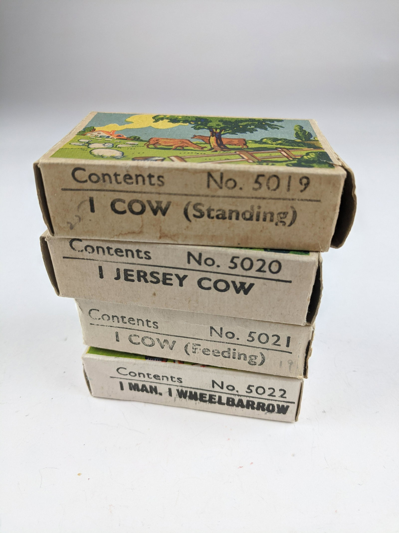 Britains Picture Packs Farm Animals: #5019, #5020, #5021, #5022 5 Pieces Condition Very Good Boxes Good