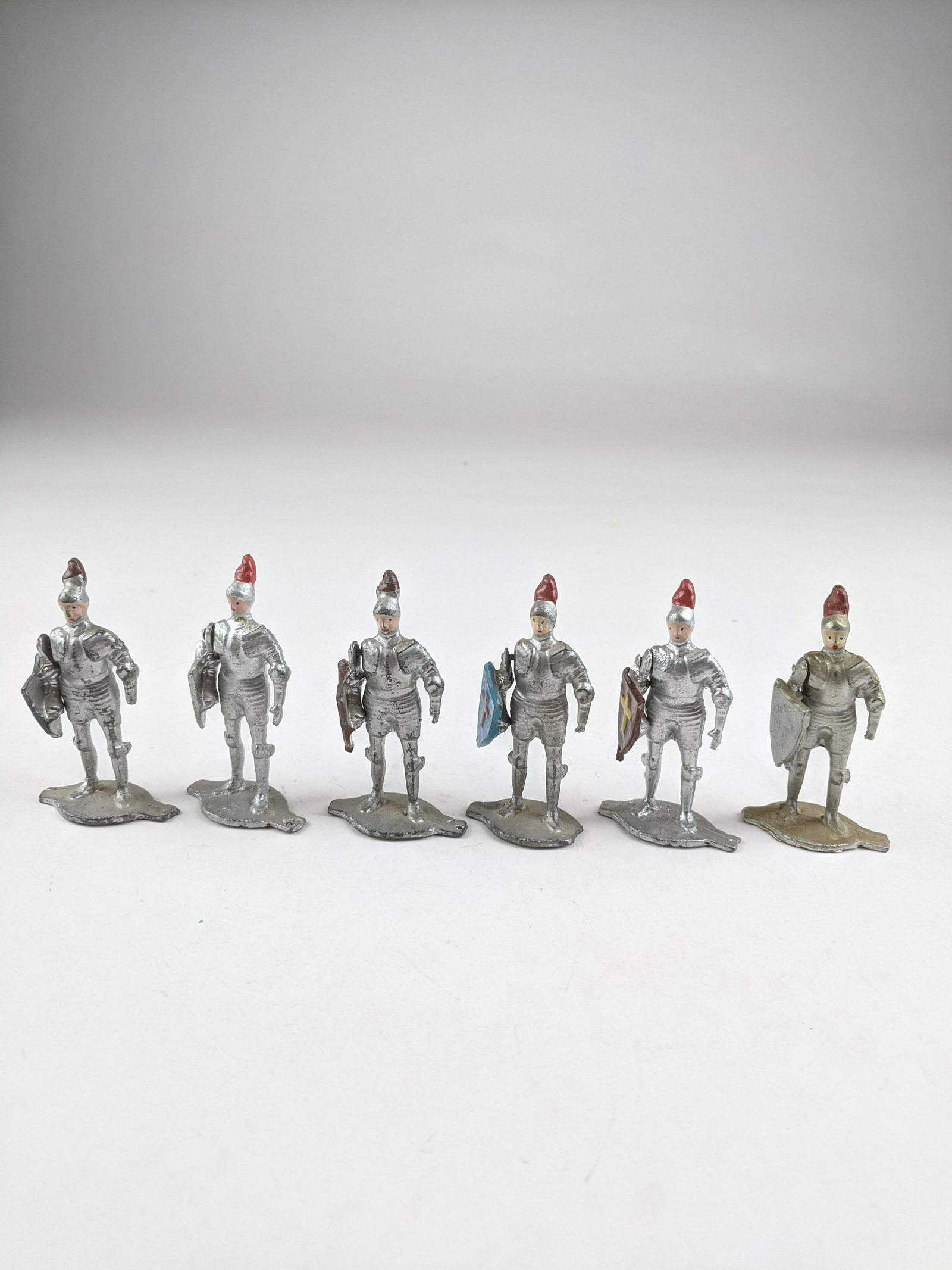 Comet Knights with Shields: 6 Pieces Condition Very Good (1 Base Has Crack) No Box