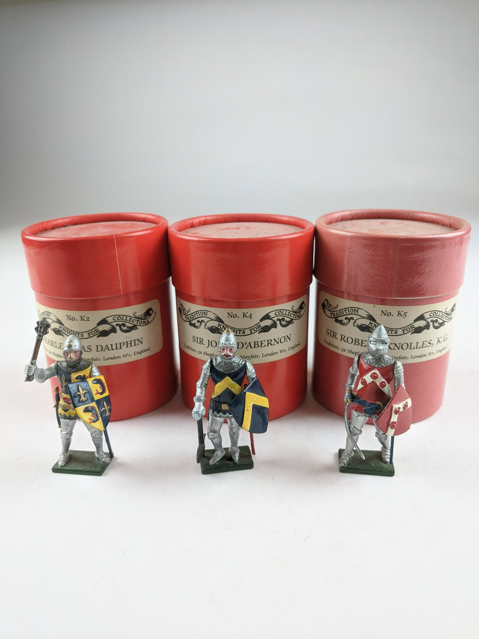 Tradition K2,4,5 Dauphen, D'Abernon, Knolles: 3 Pieces Condition Excellent Boxes Very Good
