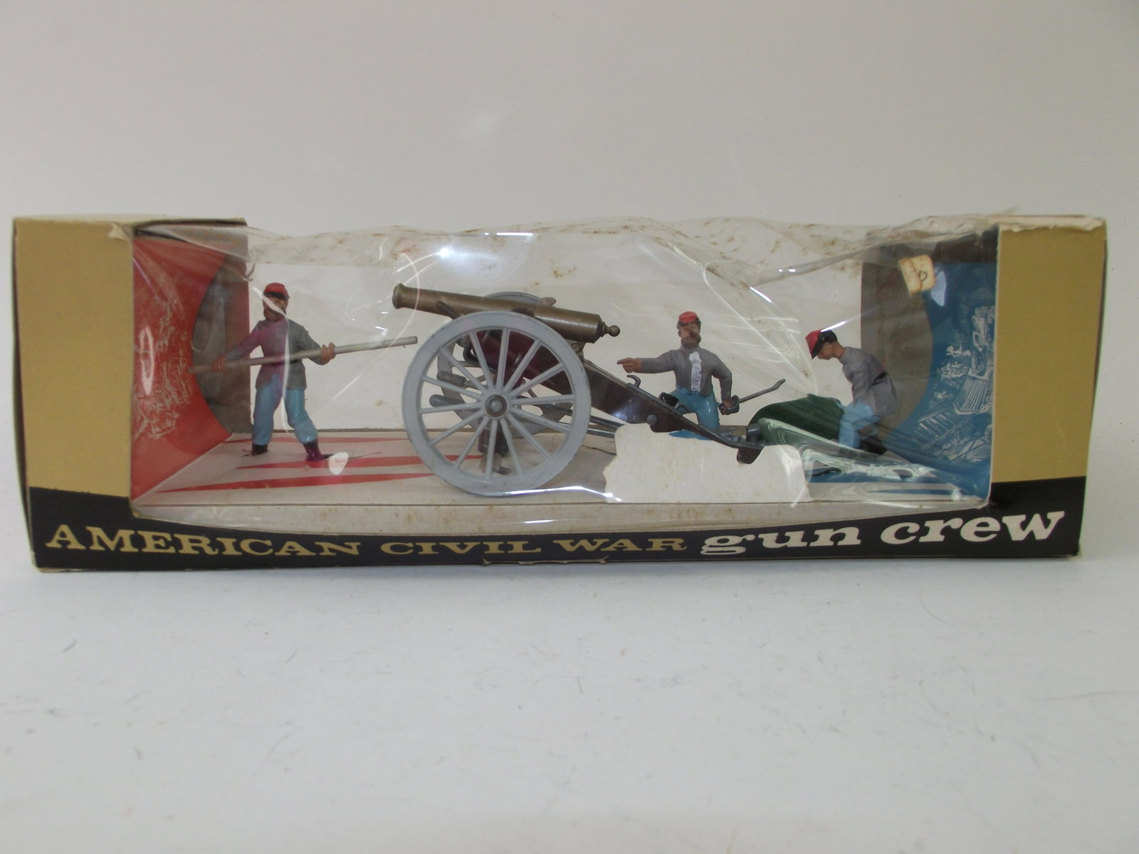 Britains #4435 Confederate Gun Team: Complete set with box, mint. Plastic figures.