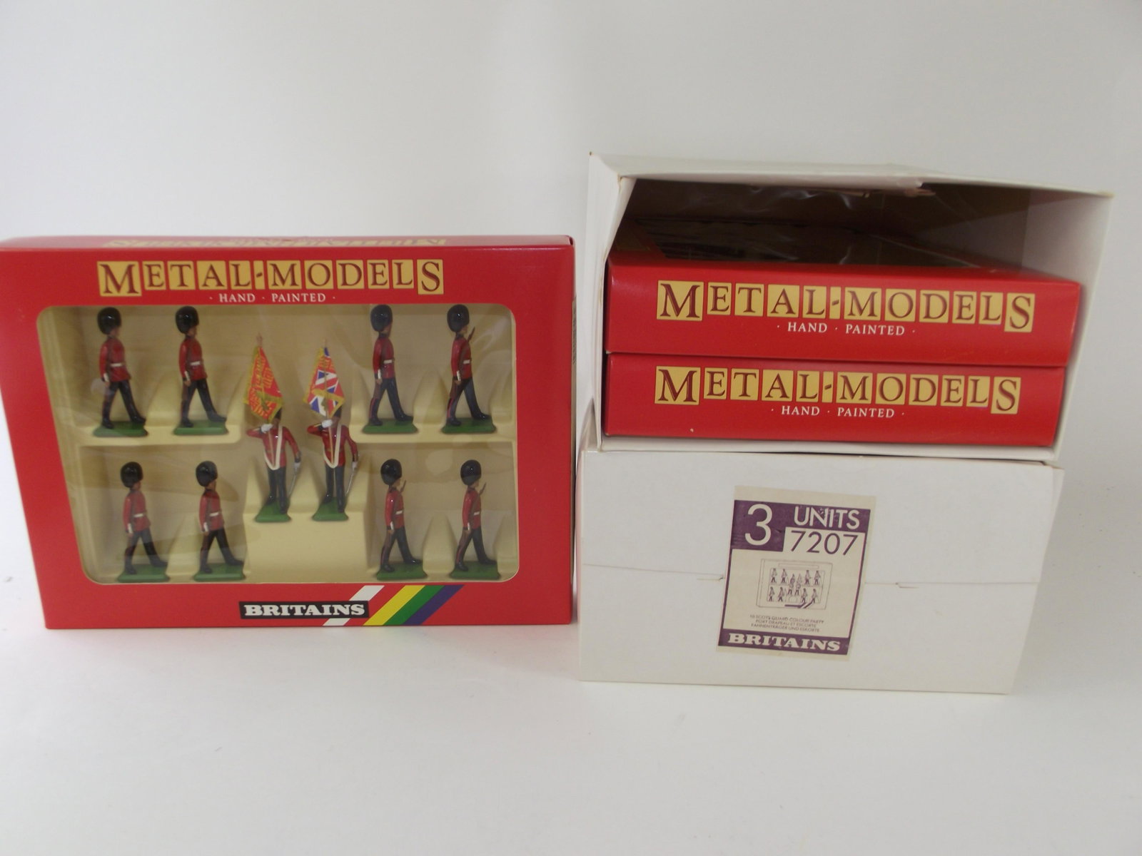Britains 7207 10 Scots Guard Color Party: 6 complete sets, mint in box. Old store stock.