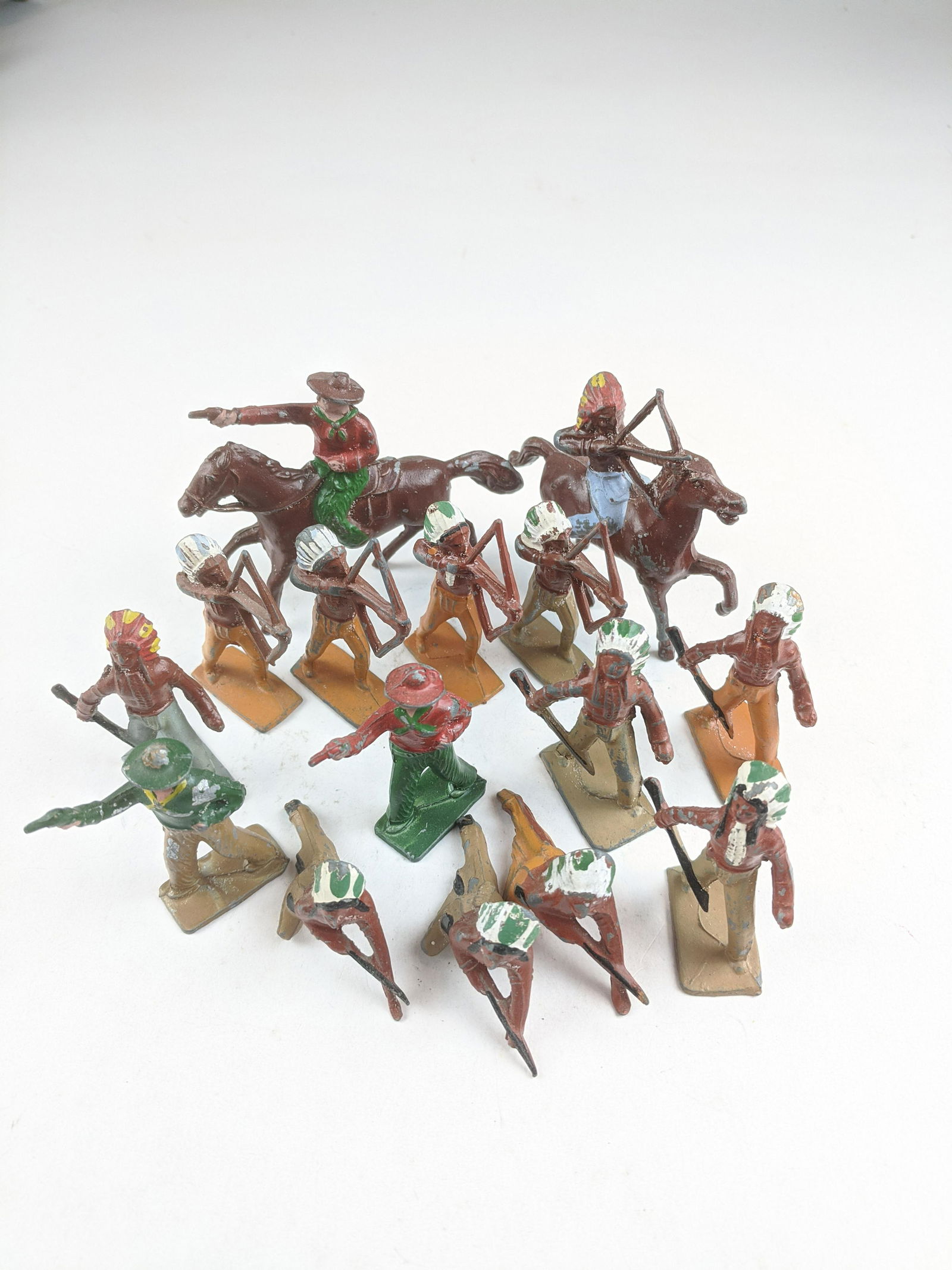 Lincoln Log Cowboys And Indians: 15 Pieces Condition Good No Box