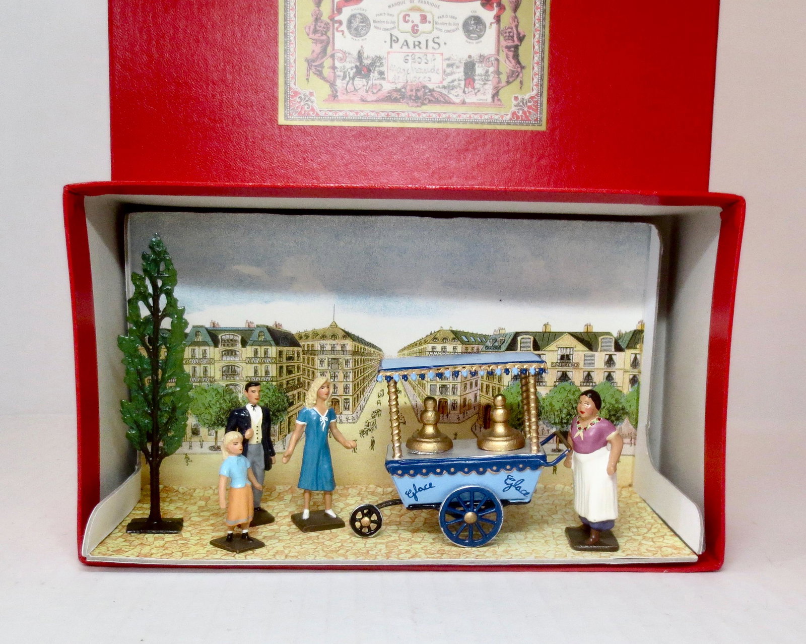 Mignot #6303A Marchaude de Glaces: The Ice Cream Market. 8 pieces. Excellent condition. Box excellent.
