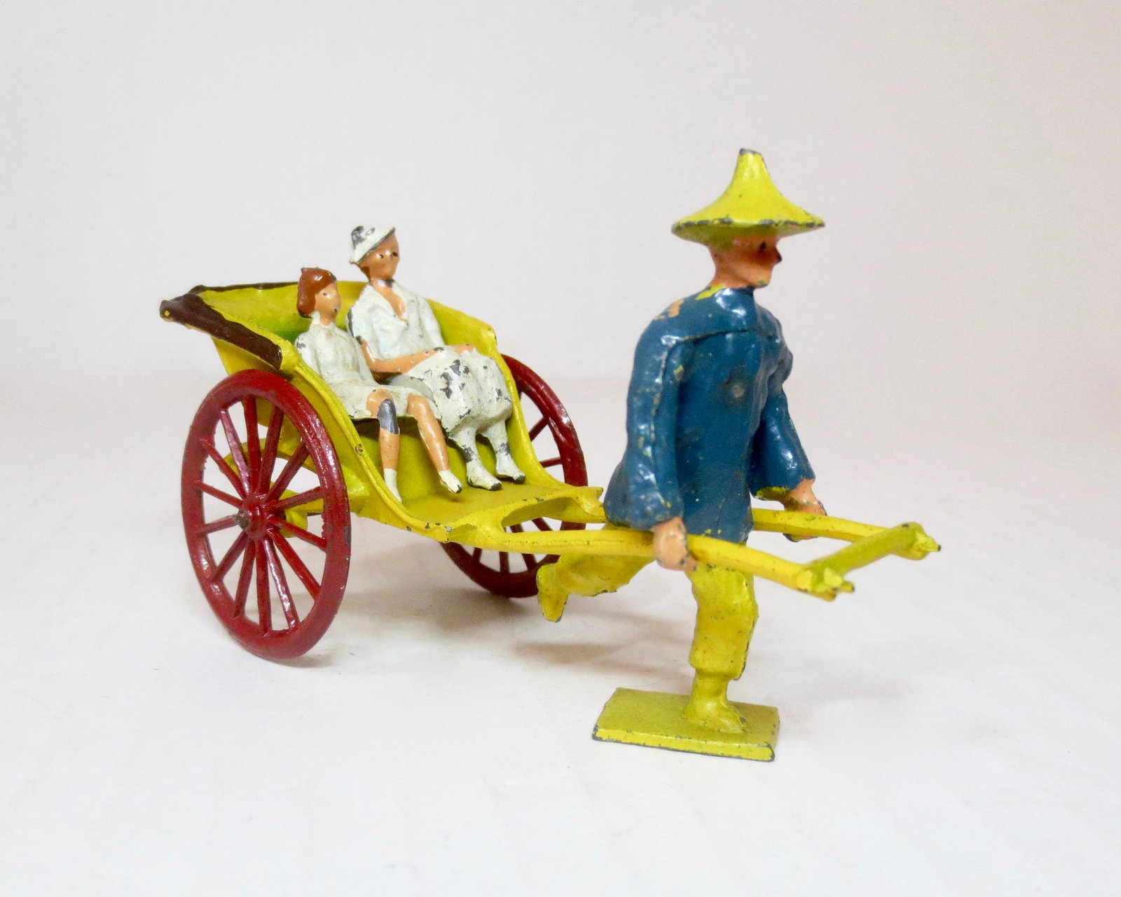 Taylor and Barrett Rickshaw Set: Lovely Mother and Daughter go for a Rickshaw ride, pulled by a Chinese Coolie. 4 pieces. Excellent to very good condition. Unboxed.
