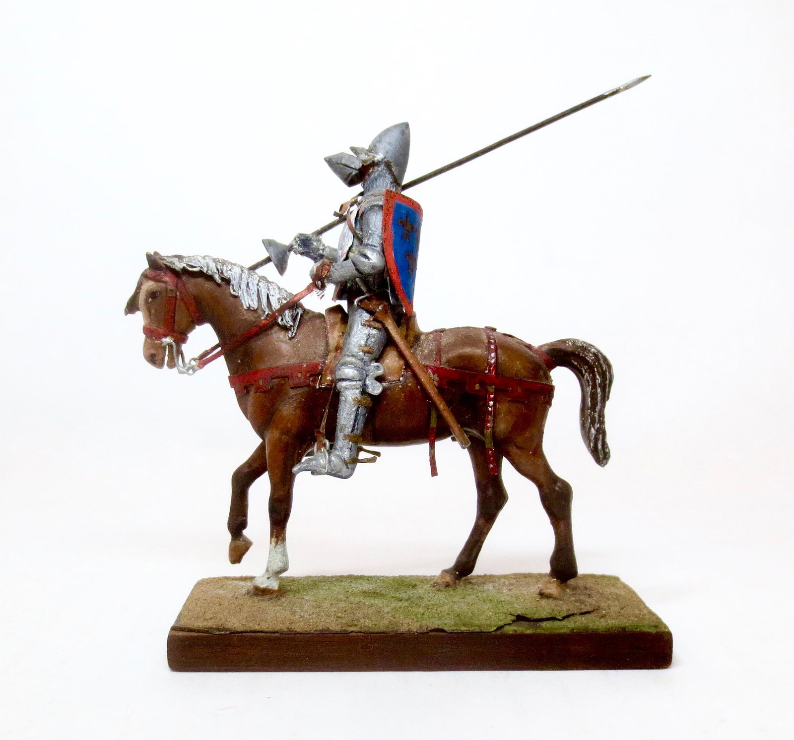 Marcel Baldet "Mounted Duke d' Anjou, 1400": Early 15th Century Knight. 60mm. Very good condition (groundwork cracked).
