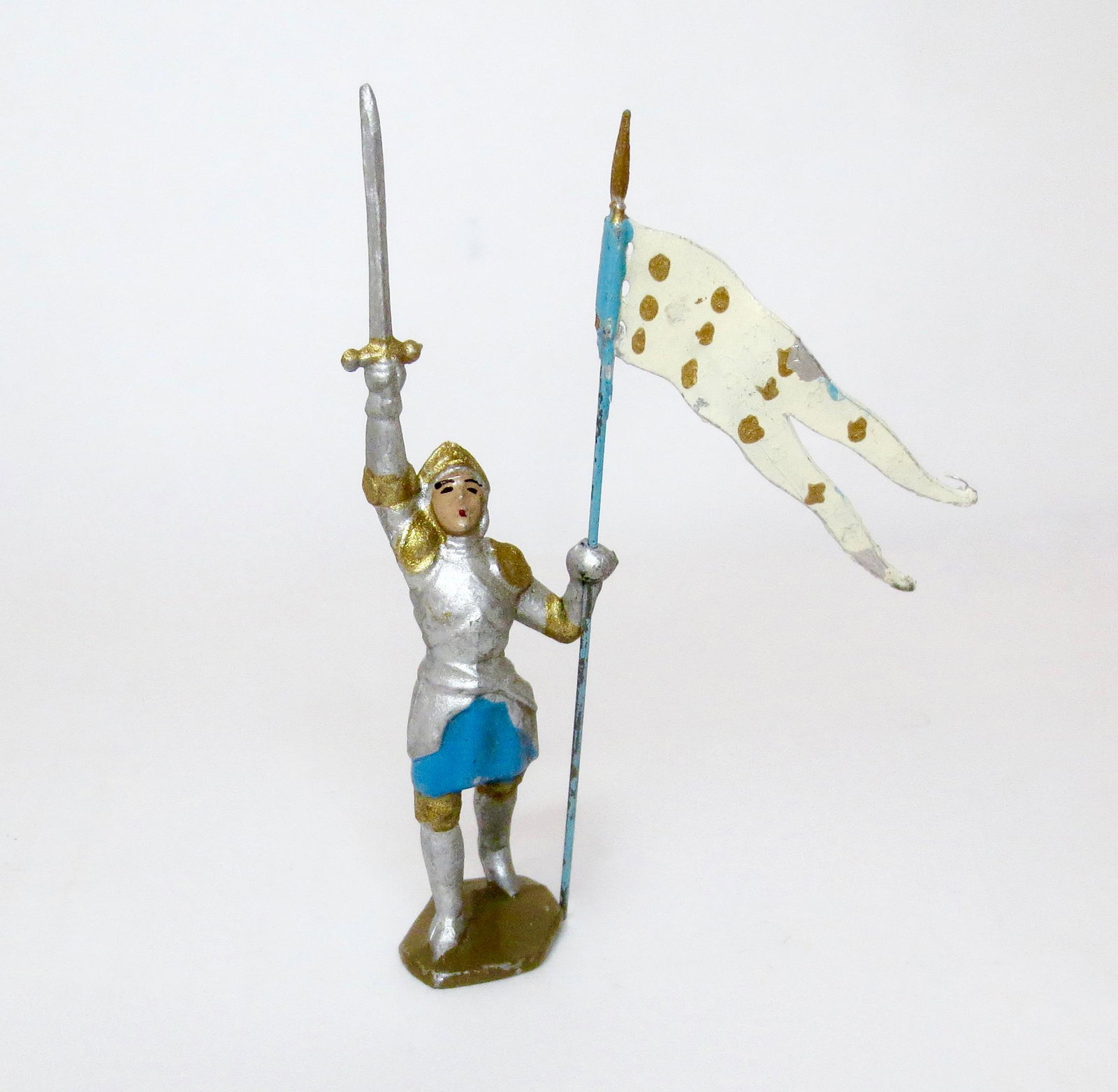 Mignalu (France) "Jeanne d'Arc": Cast aluminum figure. 54mm. Excellent condition.