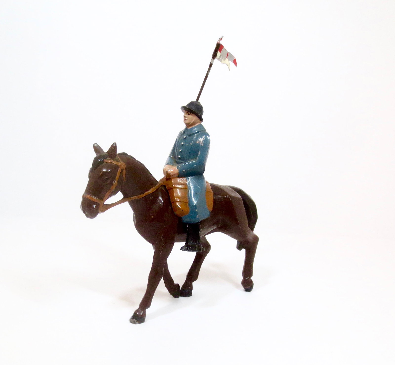 C.B.G. Mignot Mounted French Lancer: Rare Large Scale Figure. 135mm. Excellent condition. Unboxed.