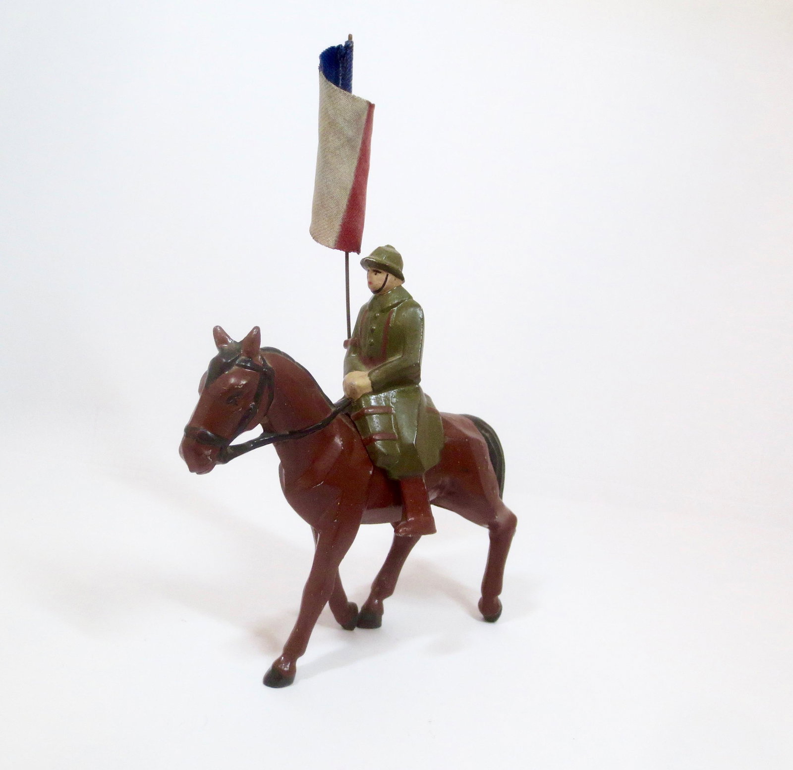 C.B.G. Mignot Mounted French Flag Bearer: Rare Large Scale Figure. 135mm. Excellent condition. Unboxed.