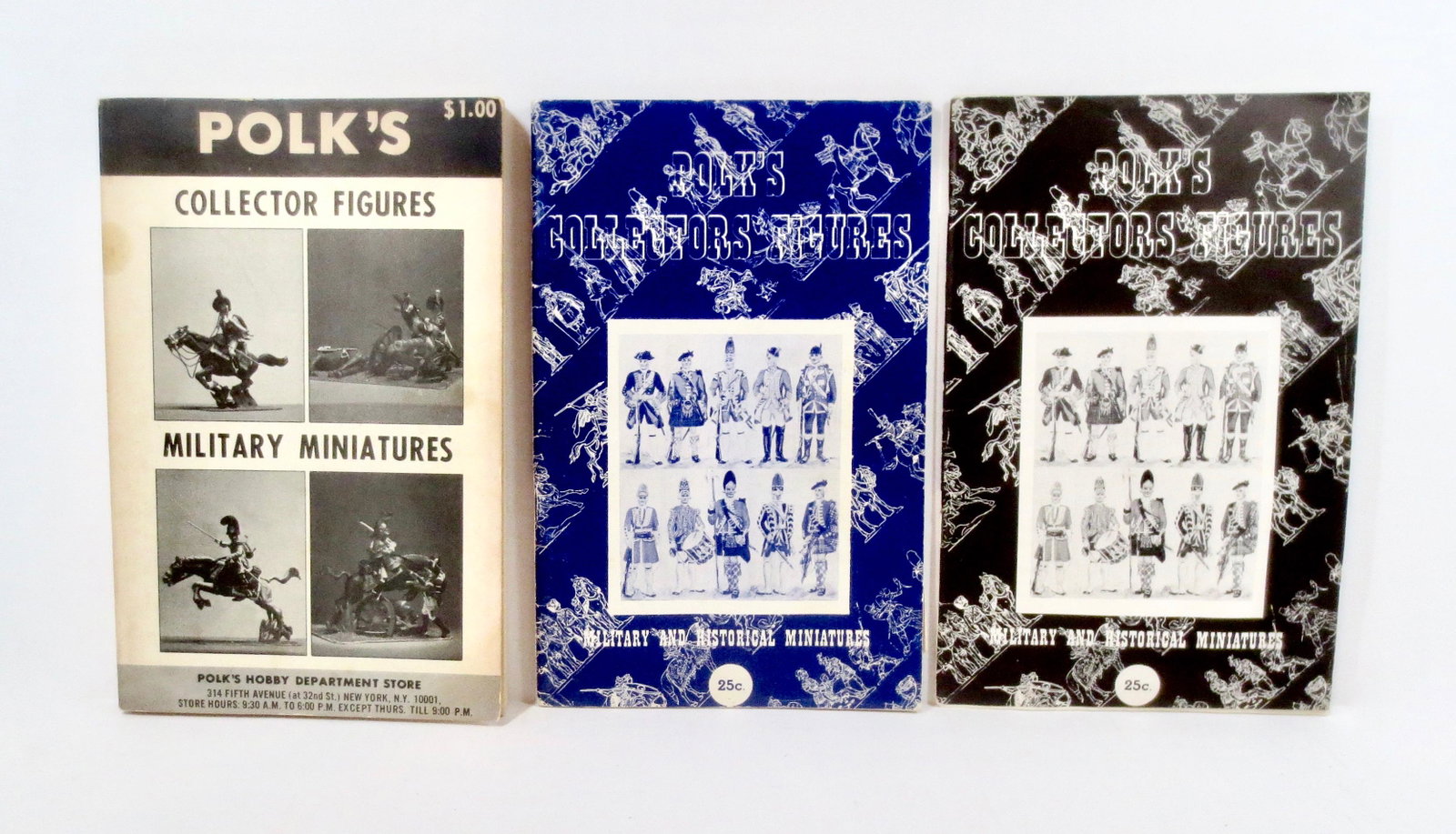 Polk's Collector Figures Catalogs: Full catalog and two smaller issues. Excellent condition.