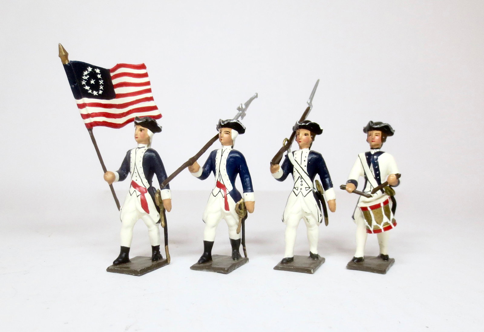 Mignot American Revolution Set: Post war issue. 4 pieces. Near mint condition. Unboxed.
