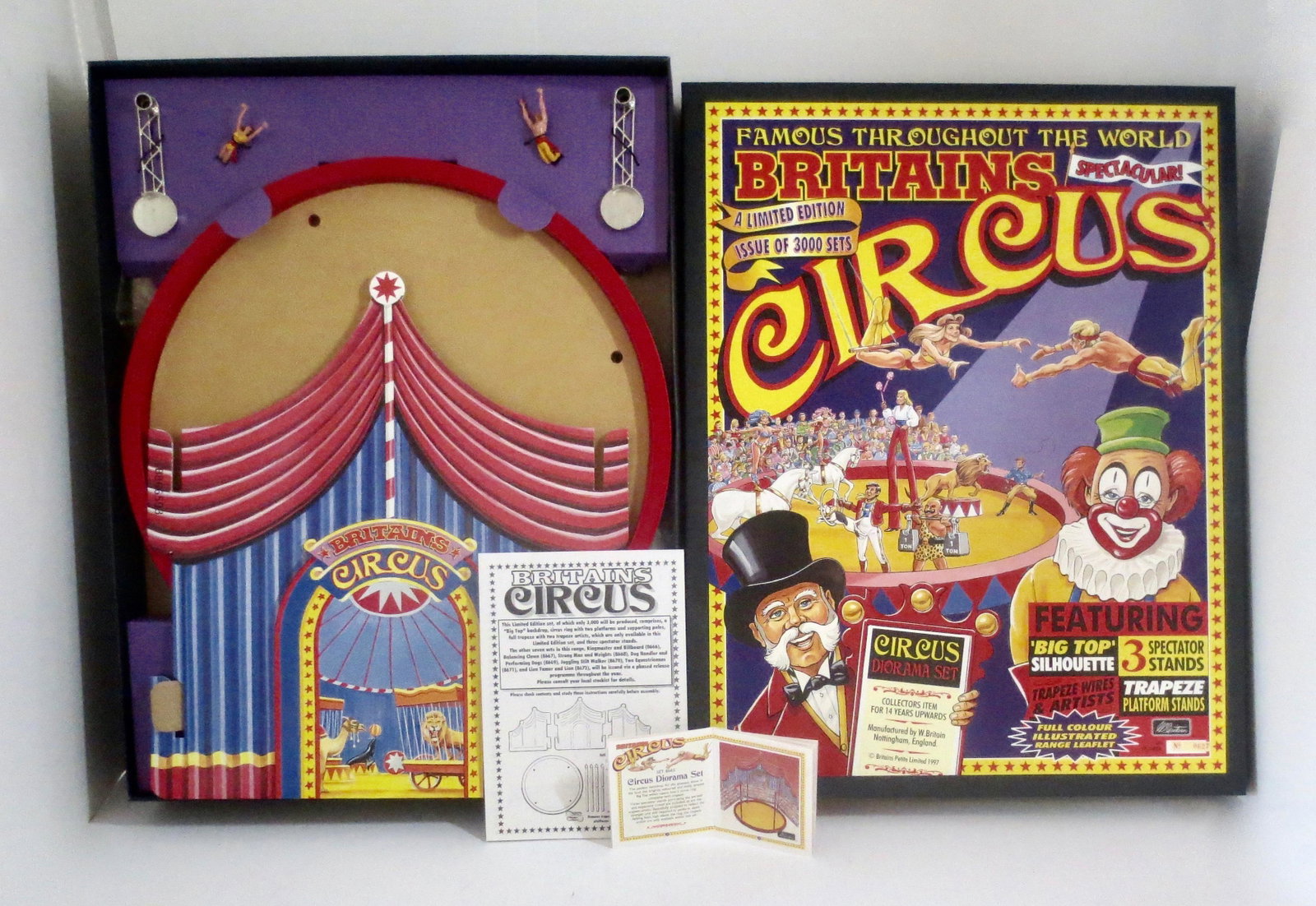 Britains #8665 Circus Diorama Set: Circus Crowd, Trapeze and Acrobats. New in the box. Box new and complete with outer shipping box. **Additional shipping charge to be determined due to large lot size**