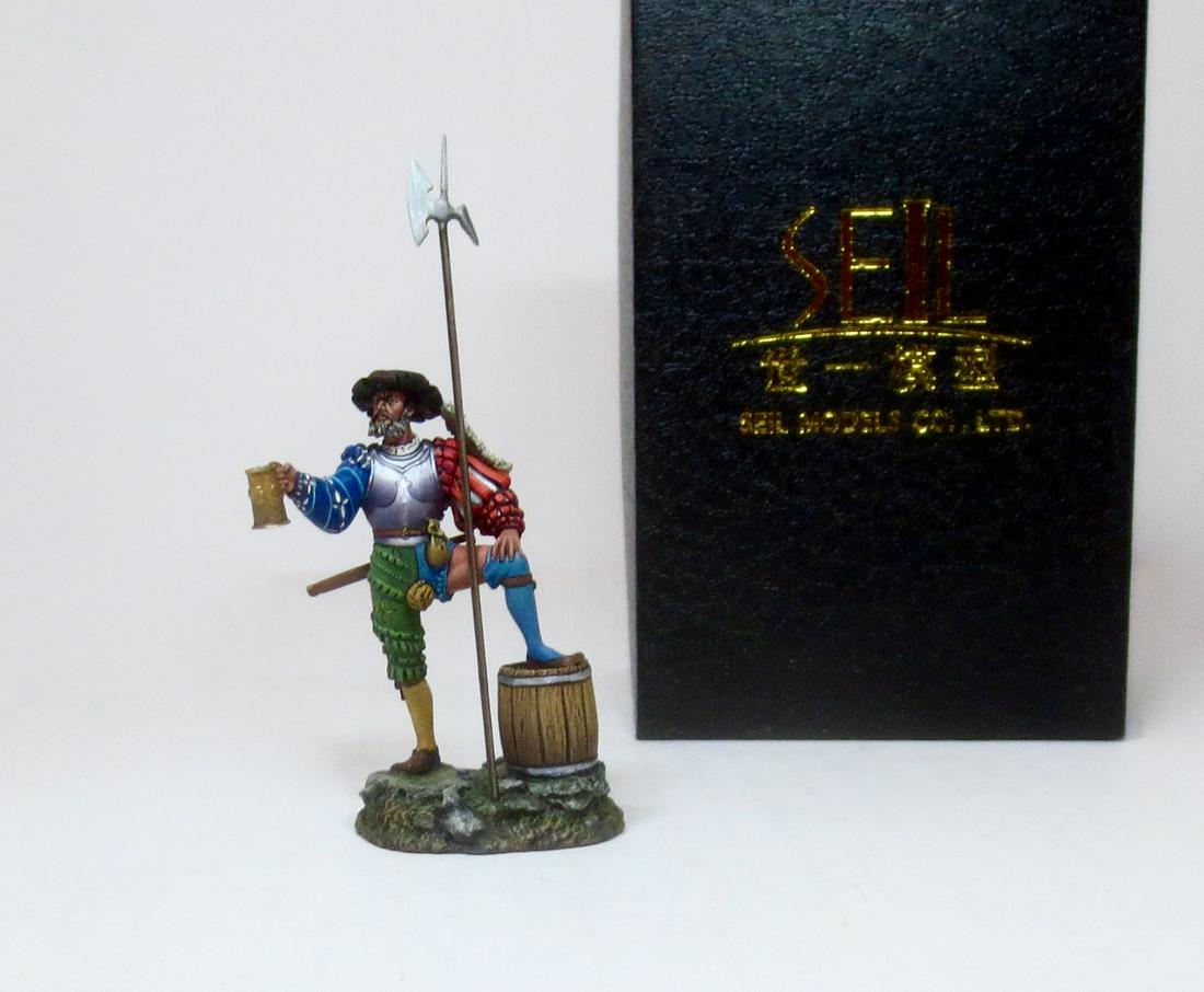 SEIL Pike man with Tankard of Ale: Scarce figures, only in production for a short time. High quality, comparable to Russian Studios. 60mm. Mint condition in original box. Box excellent.