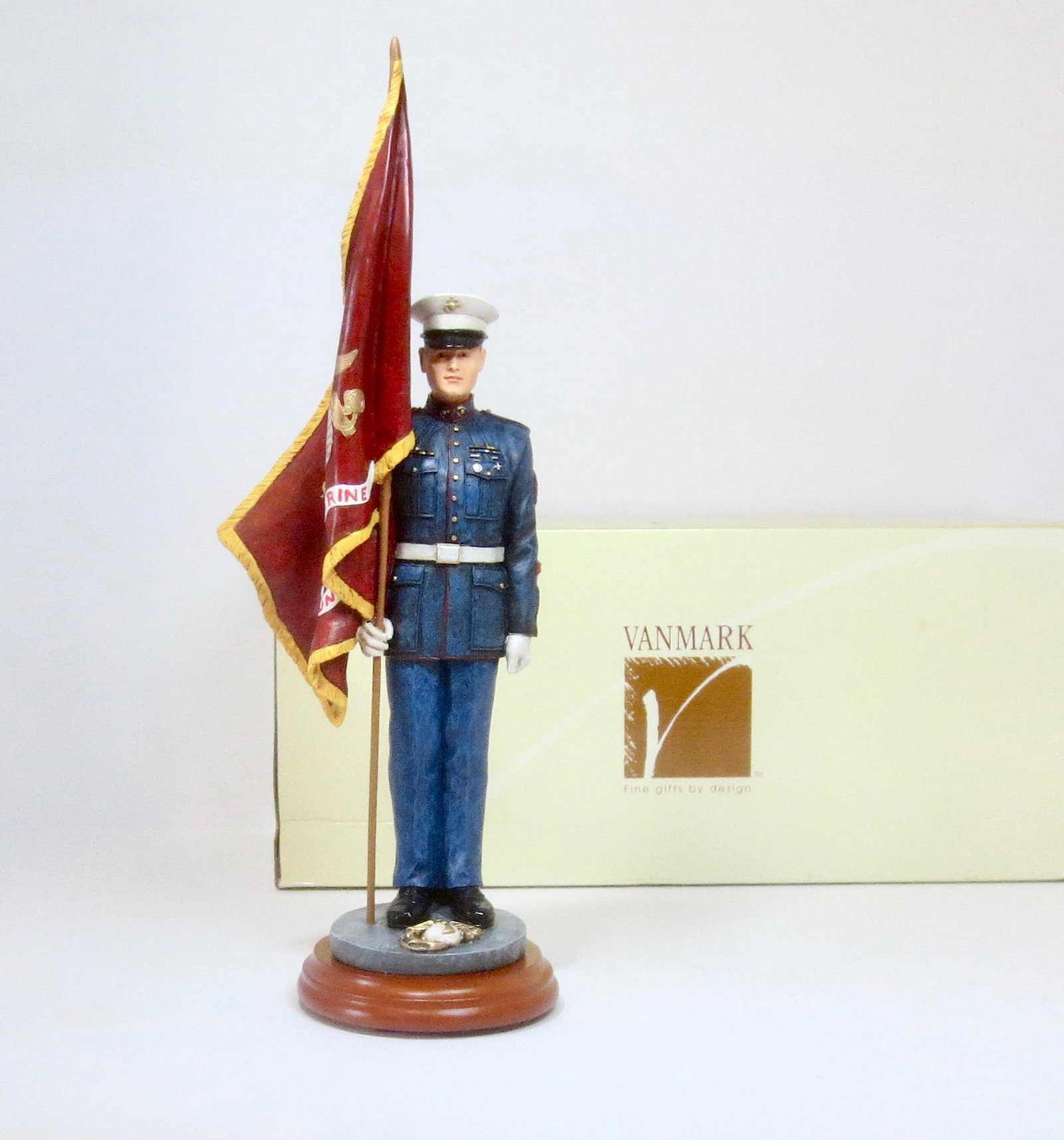 Vanguard U.S. Marine with Flag: 12" tall resin figure. Excellent condition. Box excellent.