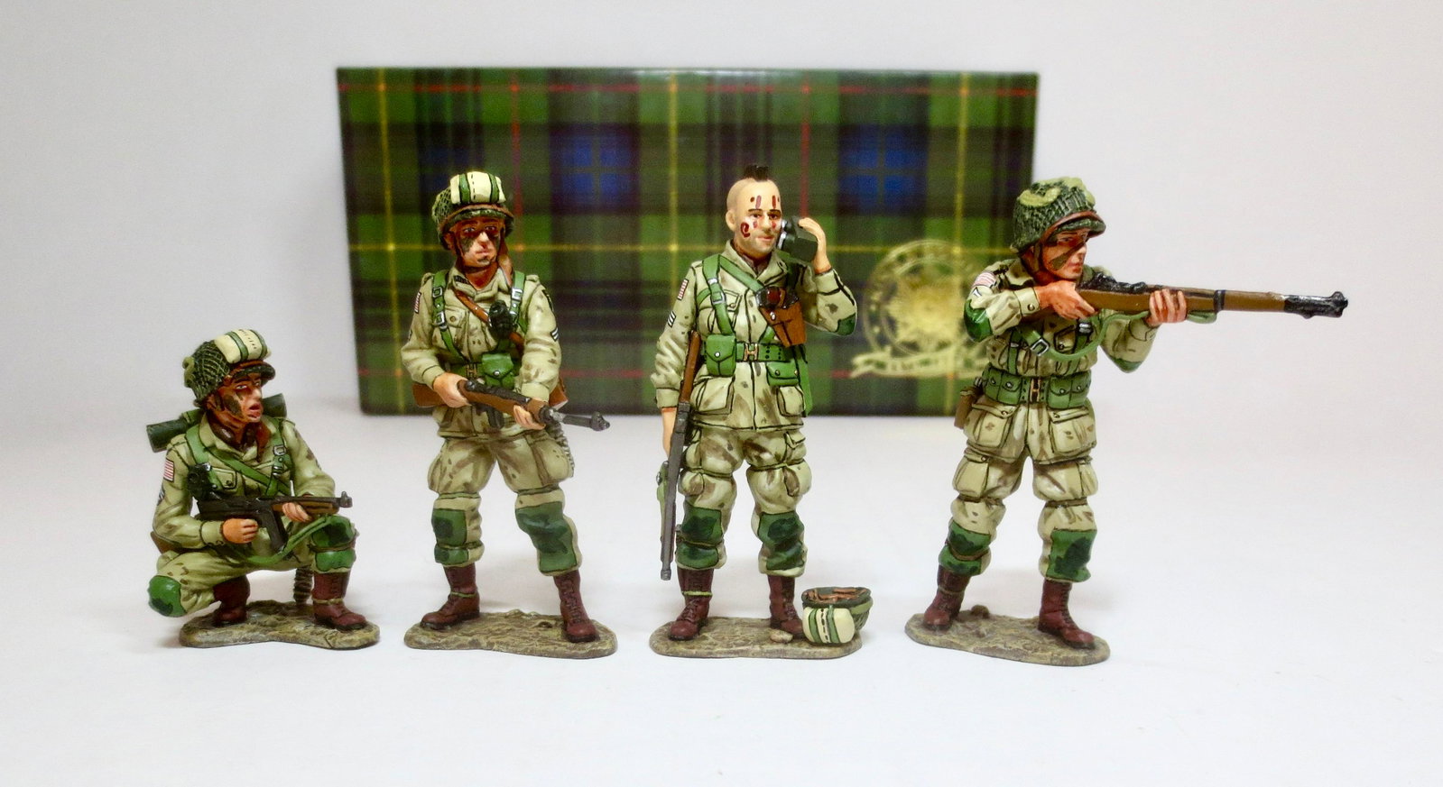 King & Country #DD46 Paratroopers: Retired set. 4 pieces. Mint condition. Box excellent.