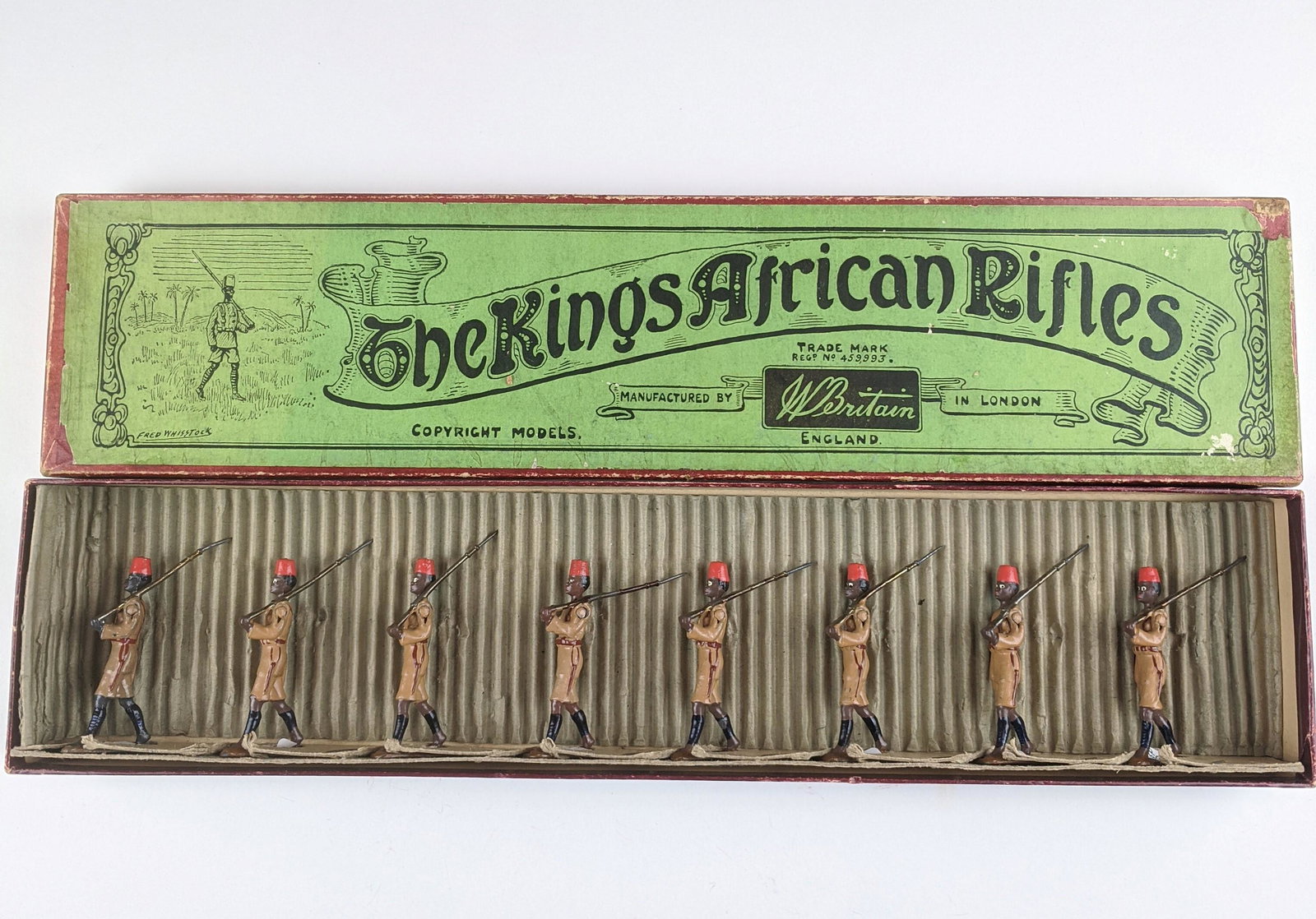 Britains #225 Kings African Rifles: 8 Pieces Condition Very Good Box Very Good Pre War
