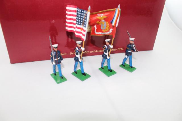 Britains set #17917 USMC 8th & I Color Party: 4-pc set, 2007, 54 mm, beautiful, MIB.