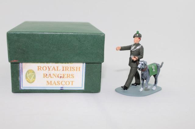 Irish Toy Soldier Museum RIR Mascot & Handler: 2-pc set, 54 mm, 1990s, Royal Irish Rangers mascot & handler. MIB.
