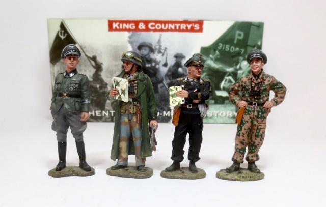 King & Country #WS075 “Commander’s Conference”: Four individual Waffen SS officers meet together to discuss the tactical situation. Among them is Oberstgruppenfuhrer “Sepp” Dietrich commander of the 1st SS Panzer Corps, Brigadefuhrer Fritz Witt