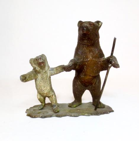 Heyde Two Bears Out For A Hike: Lovely Vignette. 90mm tall. Very good condition. No box.
