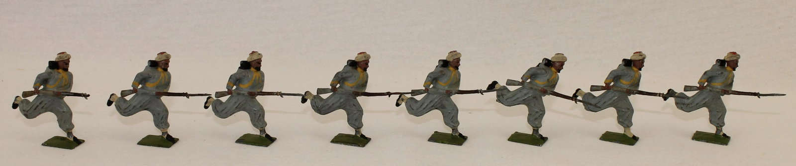 Britains #191 Turcos: Pre-War. 8 Pieces. Condition Very Good. One Bayonet Missing. No Box.