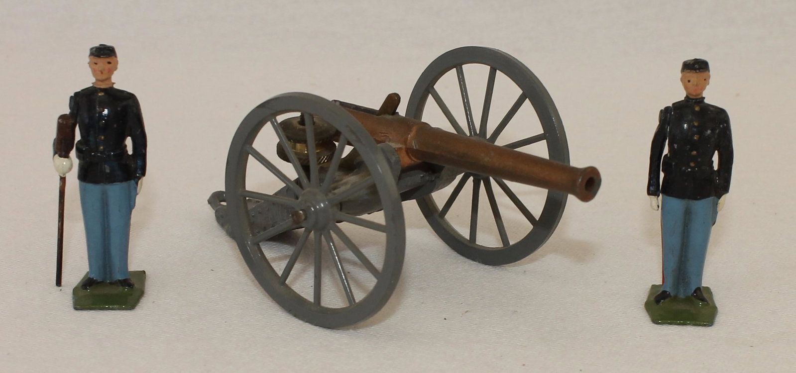 Britains #2057 ACW Union Artillery: Post War. American Civil War. Union Artillery. 3 Pieces. Condition Excellent. No Box.