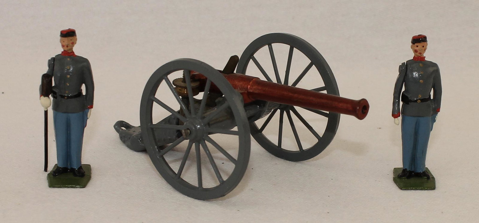 Britains #2058 ACW Confederate Artillery: Post War. American Civil War. Confederate Artillery. 3 Pieces. Condition Excellent. No Box.
