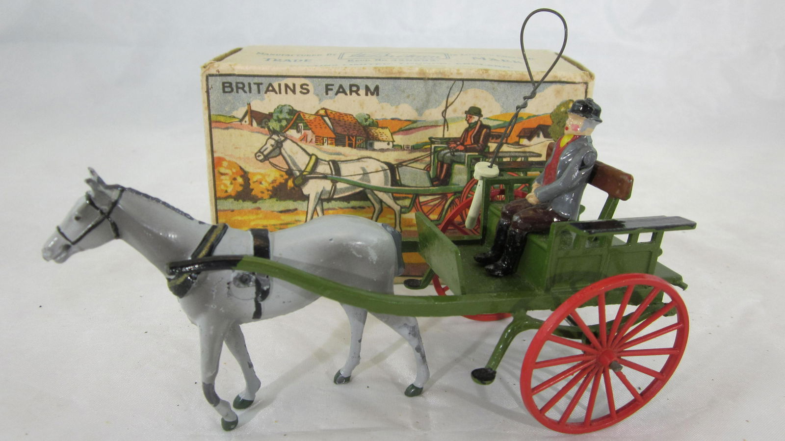 Britains Set #20F Farmer's Gig With Farmer. (1 of 1)