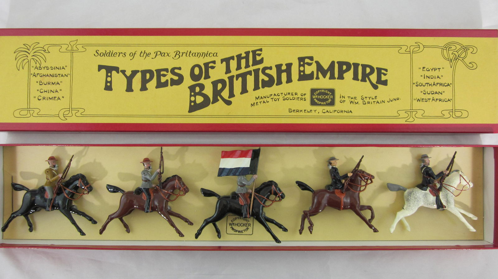 Hocker Set #18 Mounted Transvaal Boers.: Boxed Bill Hocker Types of the British Empire Transvaal Boers offered circa 1990. 5 pieces, this set #46 set issued. Condition Mint tied in mint box.