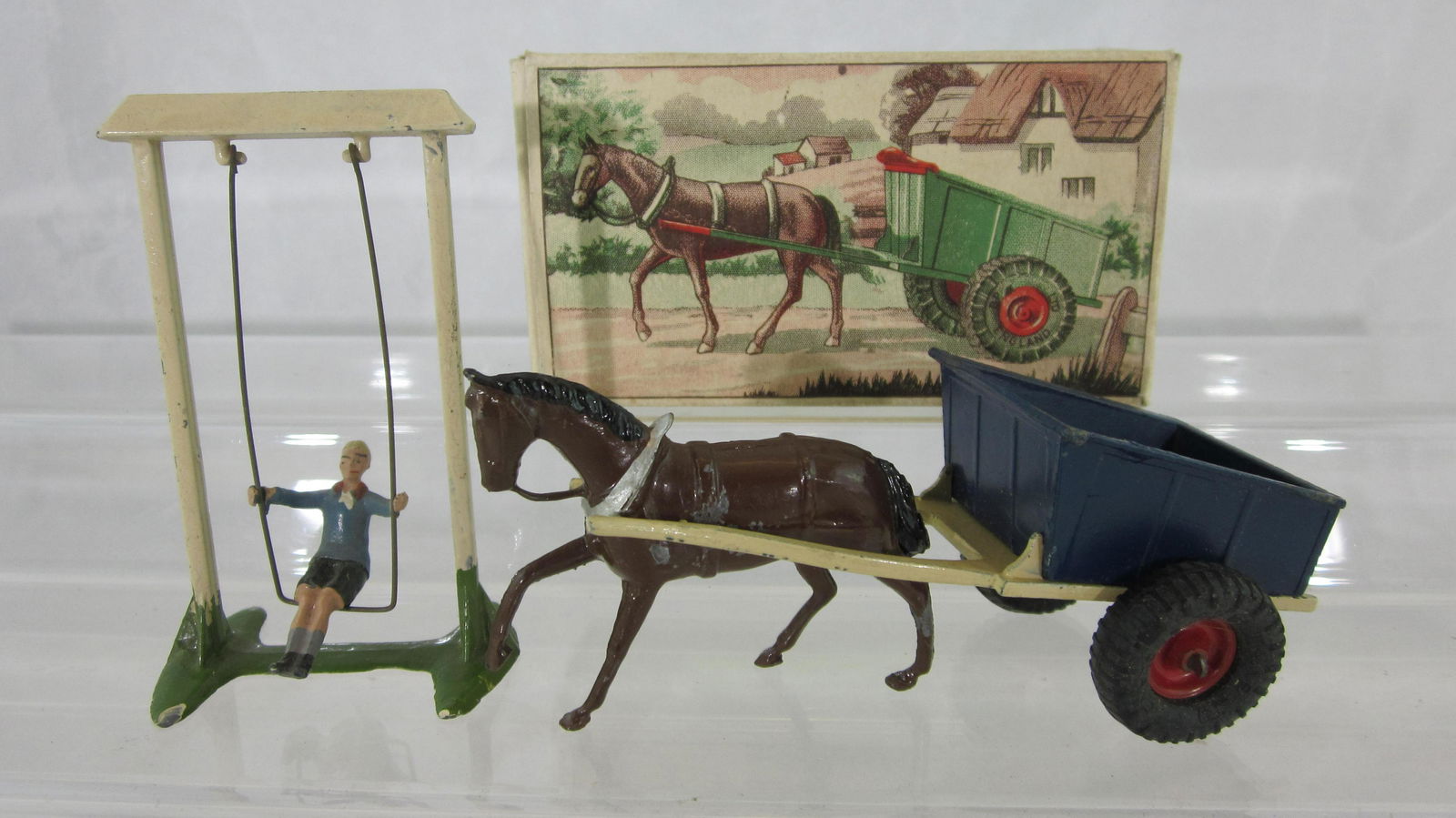 Britains Farm Cart And Boy On Swing. (1 of 1)