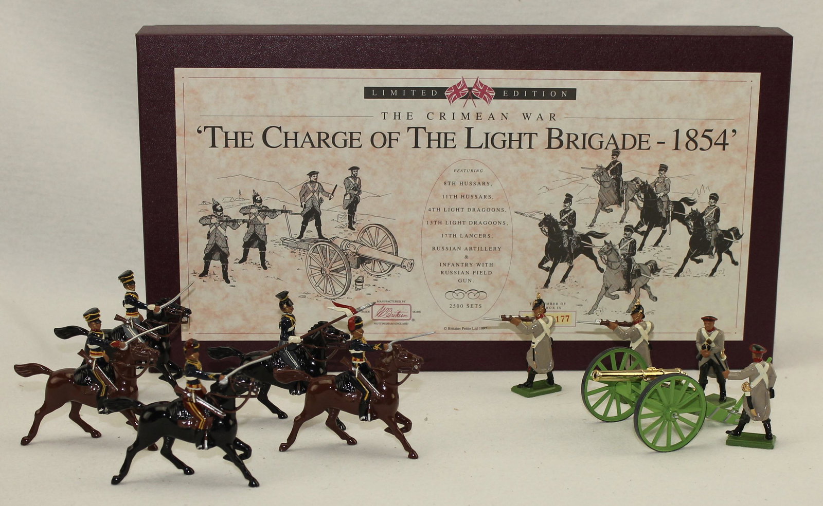 Britains #5197 Charge of the Light Brigade: Limited Edition Series. #177 of 2500. 11 Pieces. Condition Mint in Box. Box Excellent with Cardboard Slipcase.