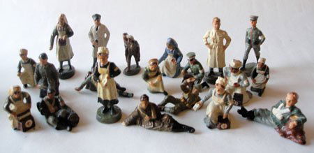 Kienal Composition. German WW2 Nurses, Doctors, Wounded: Kienal Composition. German WW2 Nurses, Doctors, Wounded, and Medics. Circa 1930, 20 Pieces.