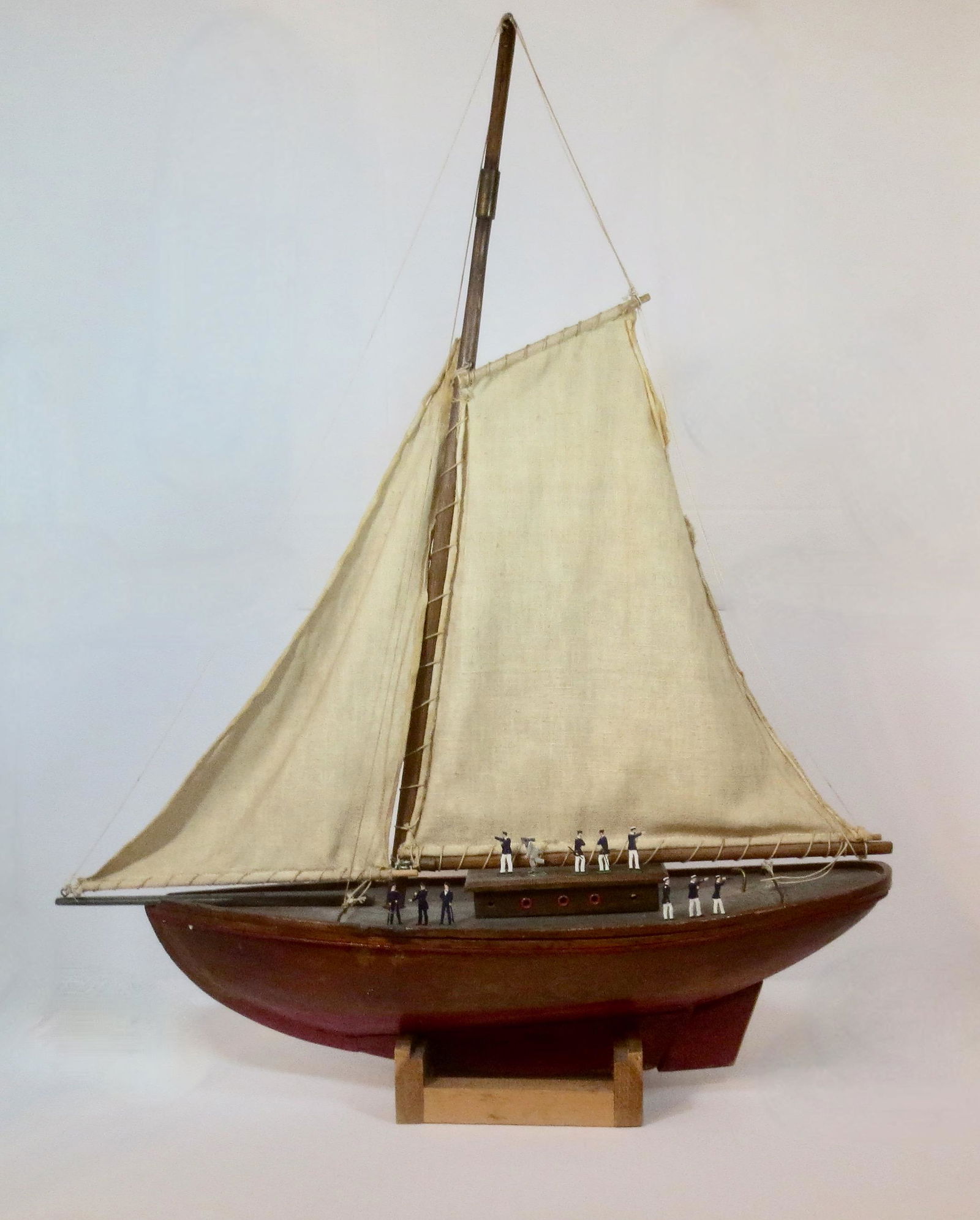 Vintage Wooden Sail Boat & Tin Crew (1 of 1)