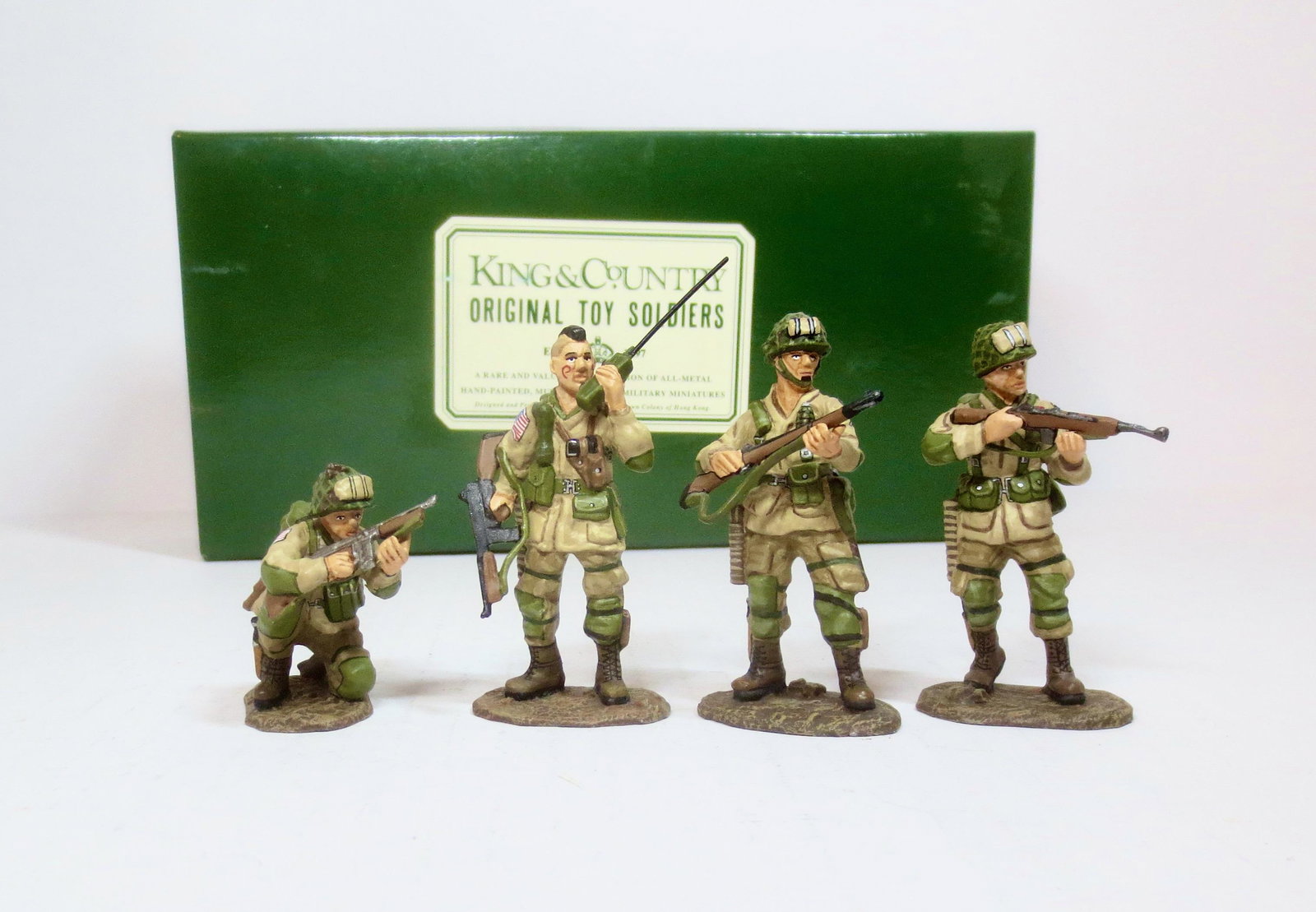 King and Country #DD01 101st Airborne: Retired set. 4 pieces. Near mint condition. Box good (missing some inner foam).
