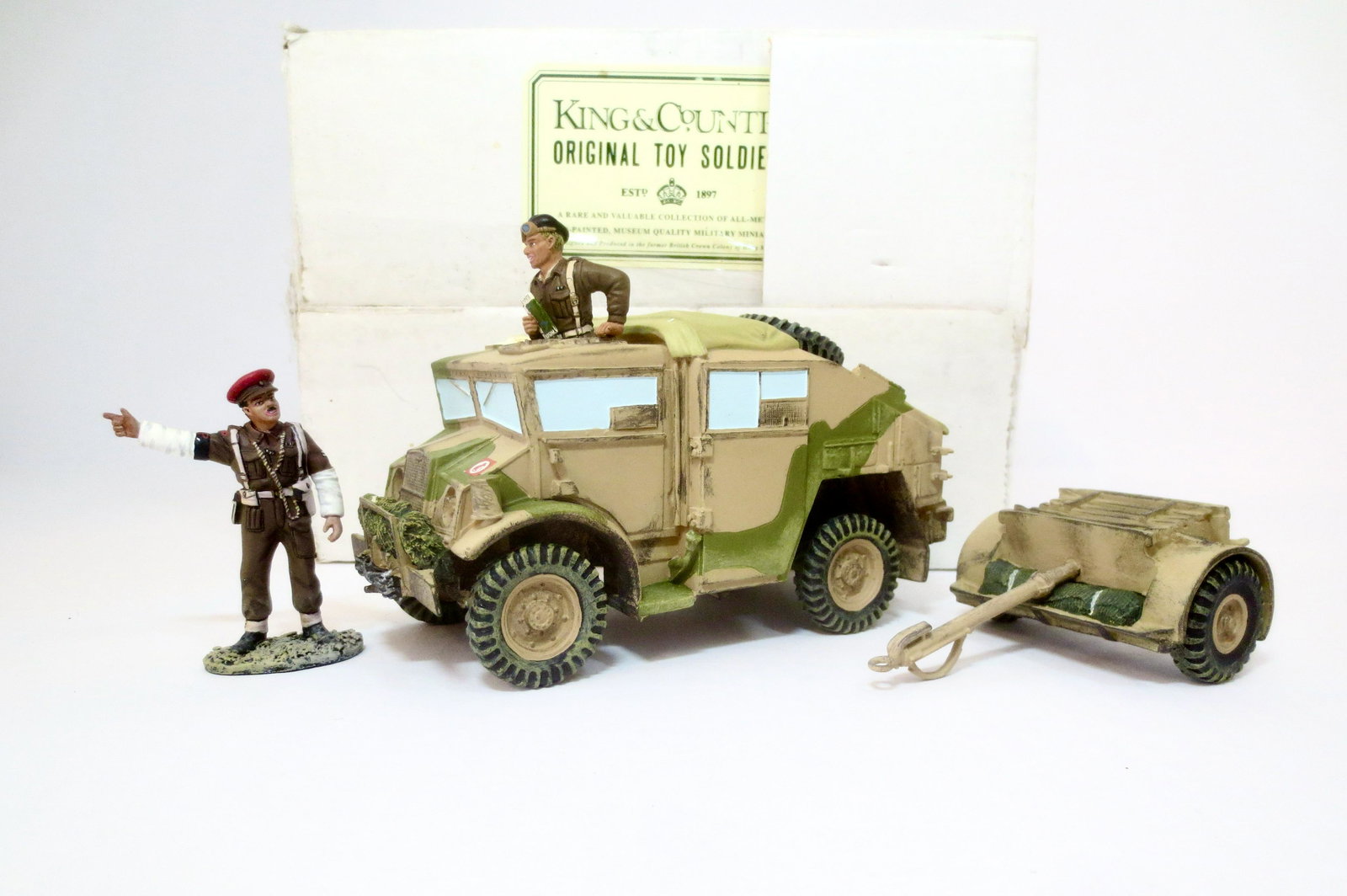 King & Country #EA05 Field Gun Tractor & Limber: Retired set. 3 pieces. Mint condition. Box good.