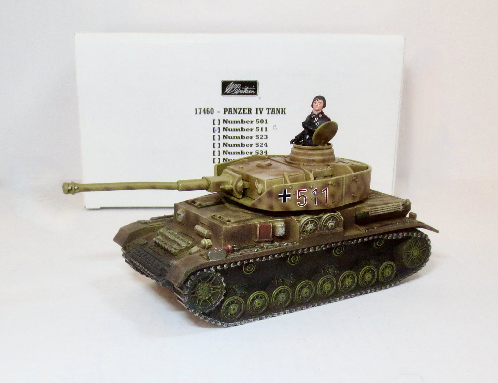 Britains #17460 Panzer IV Tank (511): 3 pieces. Mint condition. Box excellent.