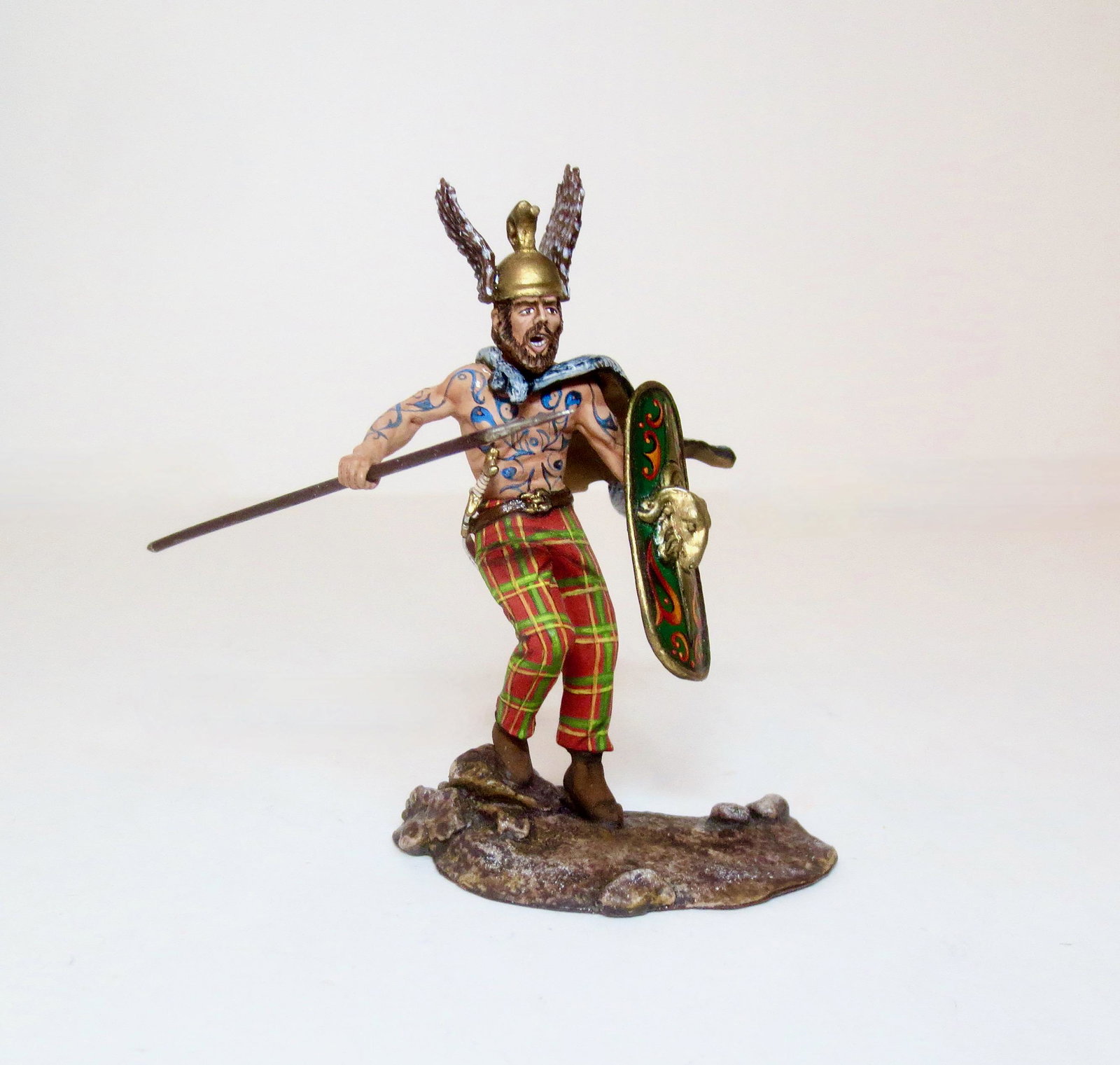 St. Petersburg Germanic Warrior In Winged Helm: Studio painted. 75mm tall. Mint condition. No box.