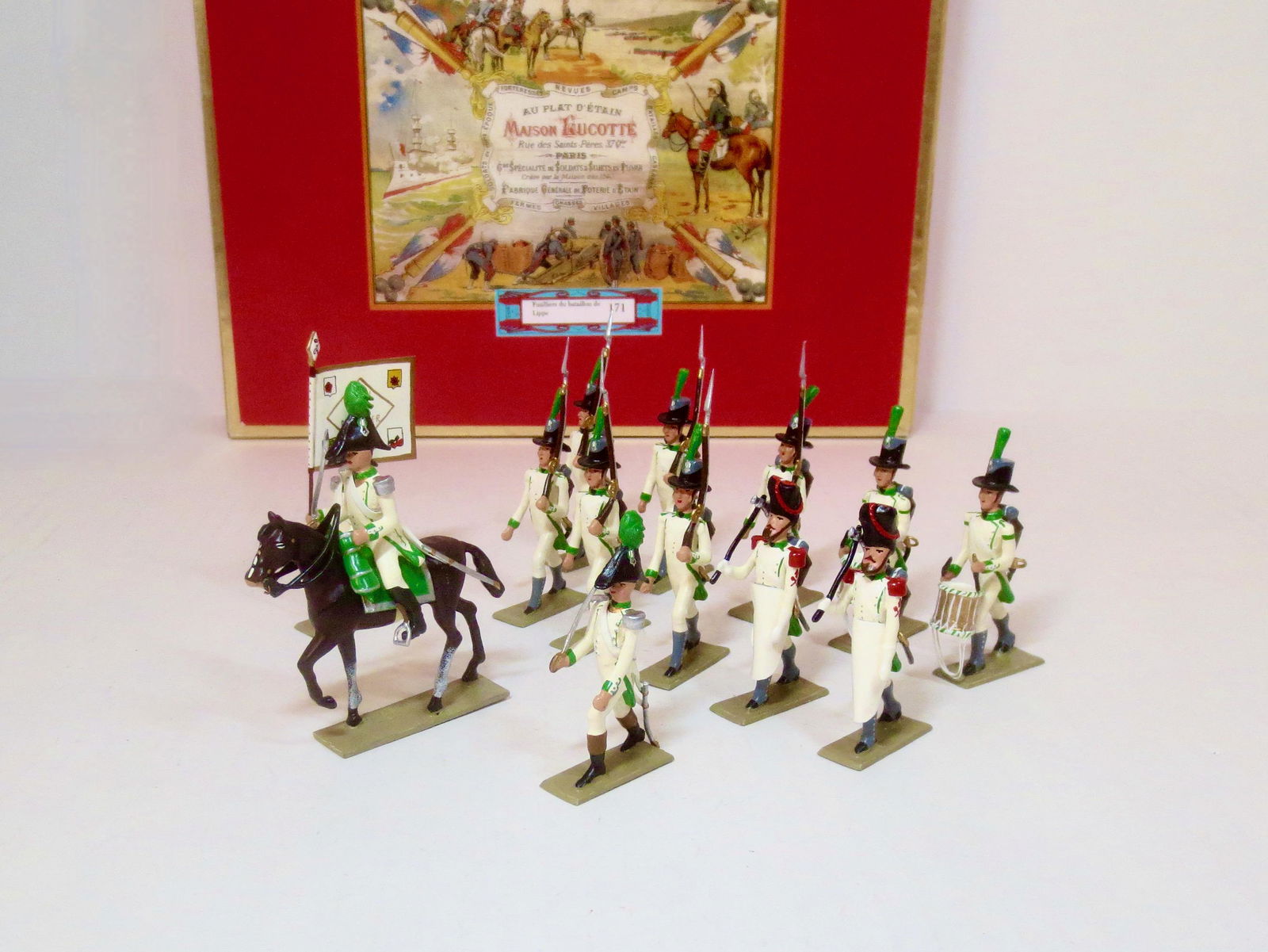 Lucotte #171 Fusiliers du Battalion de Lippe: 13 pieces. Mint condition. Box excellent.