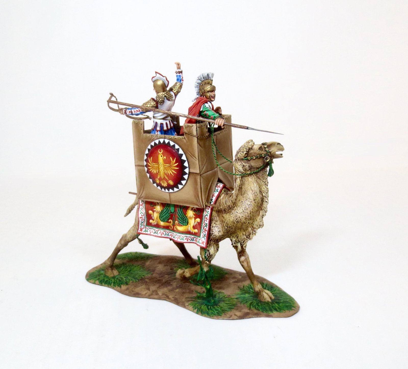 St. Petersburg Greek Soldiers on War Camel: Studio painted. 5.5" tall. Mint condition. No box.