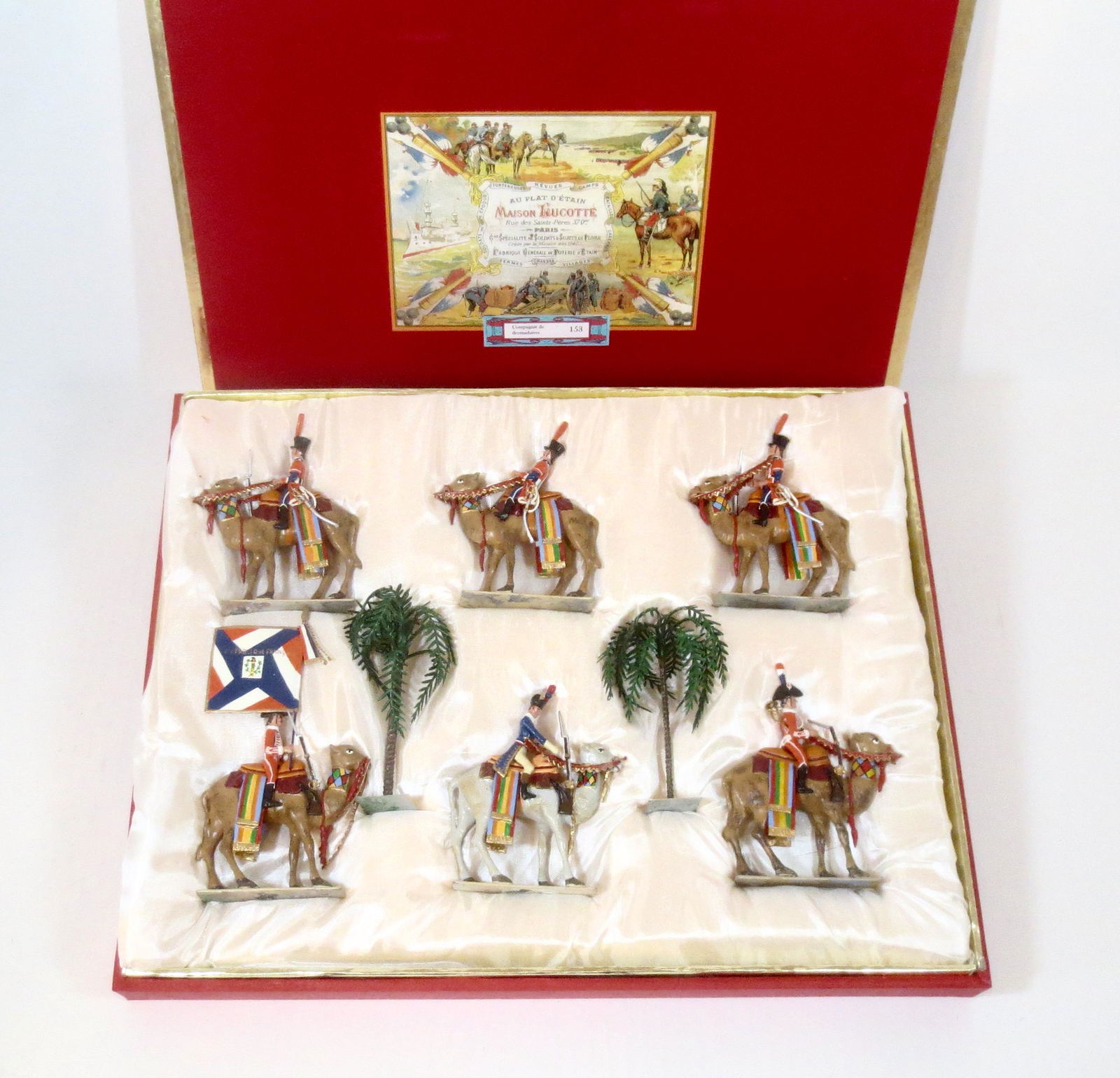 Lucotte #153 "Compagnie De Dromedaries": 8 pieces. Mint condition. Box excellent.