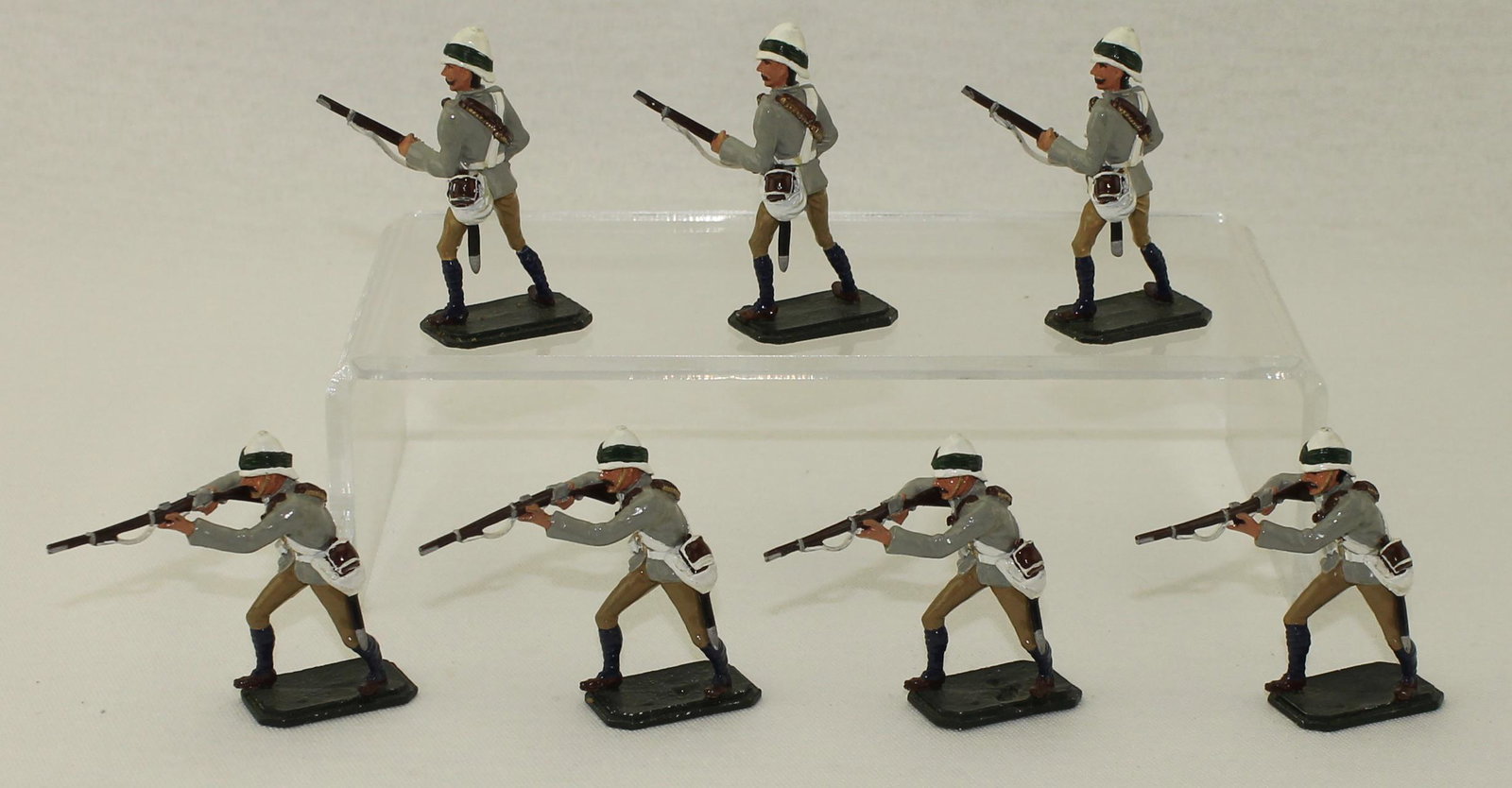 ANI Lot British Camel Corpsmen Standing Firing: British Camel Corpsmen Standing Firing, Sudan 1884-85. 7 Pieces. Condition Very Good. No Box.