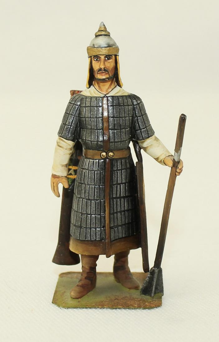 Lasset Mongolian Foot Soldier: Mongolian Foot Soldier. Finely Painted Studio Piece. 1 Piece. Condition Very Good. Paint Chips to Weapon. No Box.