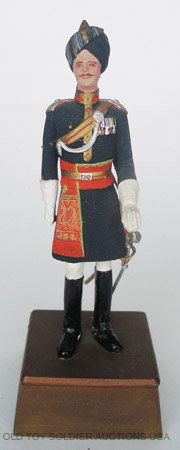 Sentry Box- Lead. IndianArmy Officer The Scinde Ho: on wooden plinth. 140mm.Post War circa 1950