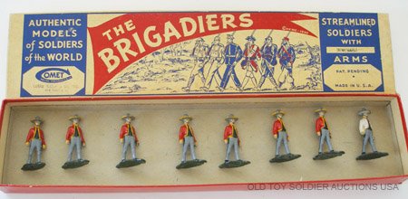 Comet "The Brigadiers" Series Mexican Volunteers : Comet “The Brigadiers” Series Mexican Volunteers with Officer. Post War 1950. 8 Pieces, with Original Box.