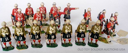 Eriksson Black Watch Gordon & Cameron Highlanders : Eriksson. Black Watch, Gordon Highlanders and Cameron Highlanders. Foreign Service Dress Standing and Marching with Officers. Unboxed. Post War. 19 Pieces.